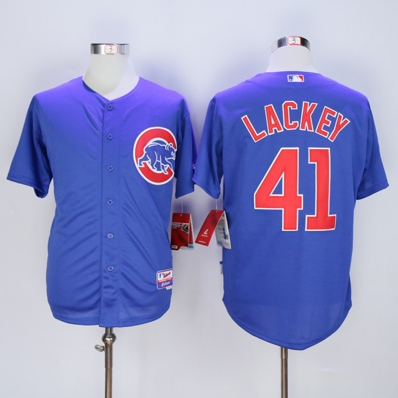 Men Chicago Cubs #41 Lackey Blue MLB Jerseys->chicago cubs->MLB Jersey